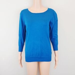 Joseph A. Blue 3/4 sleeve sweater Size S